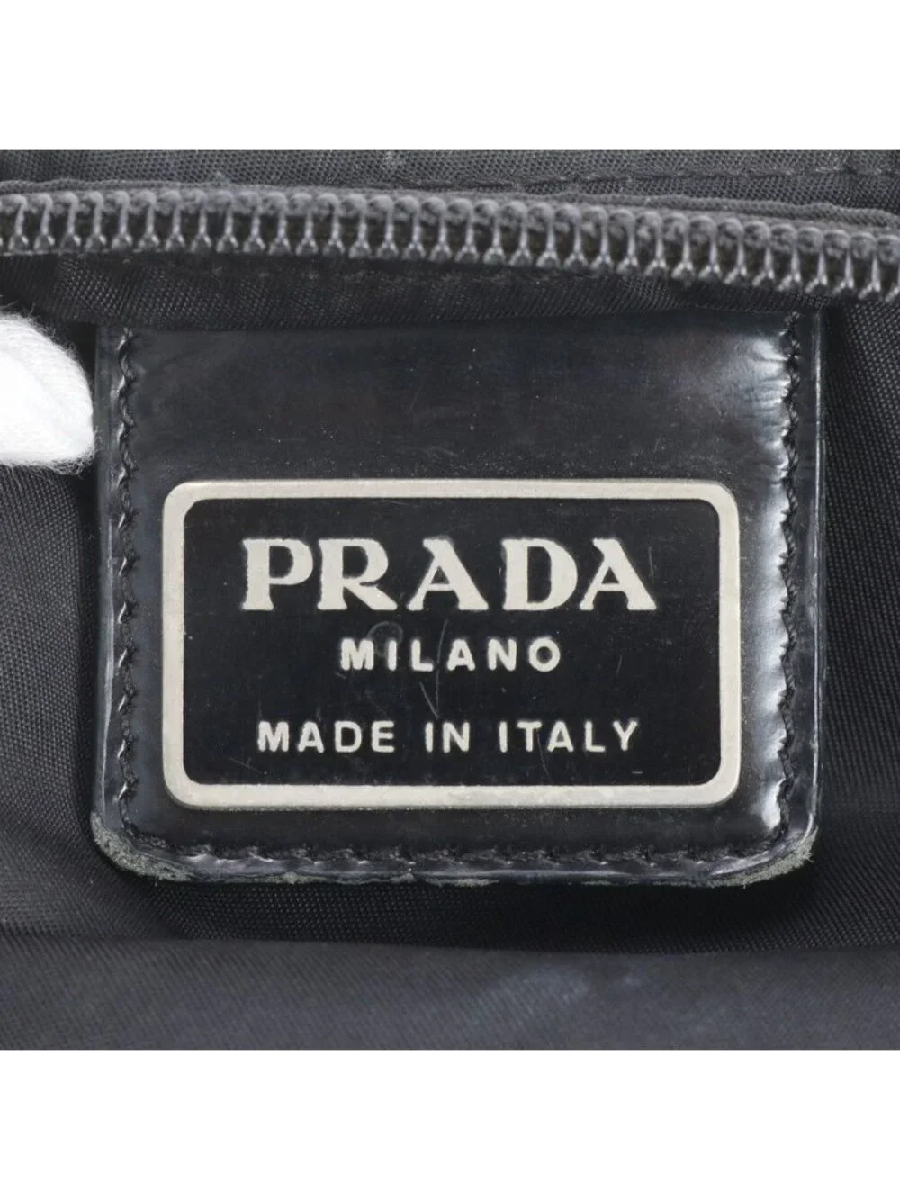 Prada White Tessuto Nylon Triangle Logo Leather Shoulder Bag Crossbody Messenger